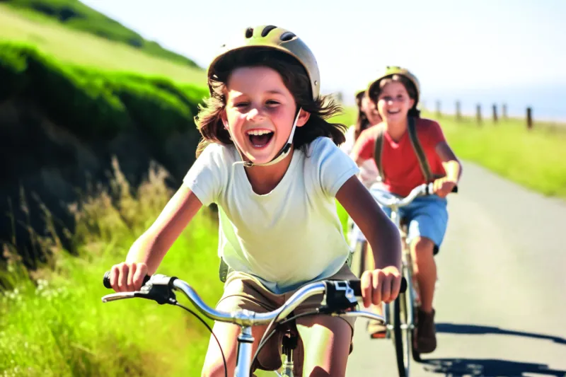 Radfahrende Kinder